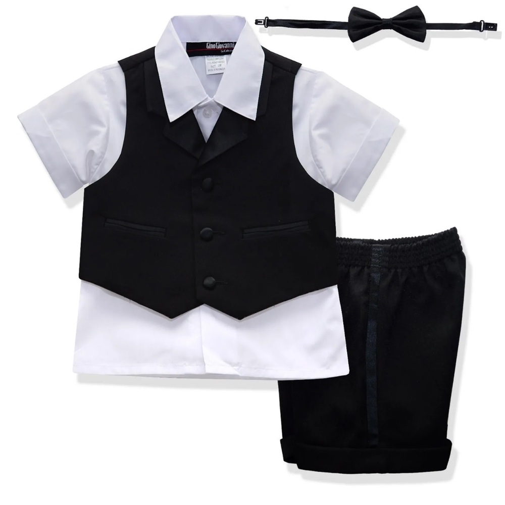 Gino Giovanni Baby Boy Summer Tuxedo Short Set NWT